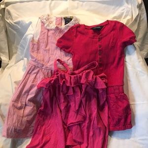 Lot of 3 Polo/Ralph Lauren Pink Dresses Size 4
